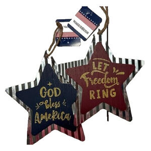 NEW Large tin metal 4th July Memorial Day Veterans Day Door Wall Hangings Decor